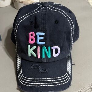 Black 'Be Kind' Embroidered Cap